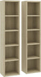 vidaXL - Cd-kasten - 2 - st - 21x16x93,5 - spaanplaat - sonoma - eikenkleurig