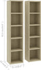 vidaXL - Cd-kasten - 2 - st - 21x16x93,5 - spaanplaat - sonoma - eikenkleurig