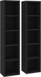 vidaXL - Cd-kasten - 2 - st - 21x16x93,5 - spaanplaat - zwart