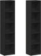 vidaXL - Cd-kasten - 2 - st - 21x16x93,5 - spaanplaat - zwart