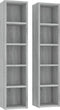 vidaXL - CD-kasten - 2st - 21x16x93,5cm - bewerkt - hout - grijs - sonoma - eikenkleur