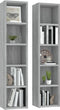 vidaXL - CD-kasten - 2st - 21x16x93,5cm - bewerkt - hout - grijs - sonoma - eikenkleur