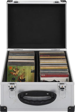 vidaXL - Cd-koffer - voor - 40 - cd's - aluminium - ABS - zilverkleurig