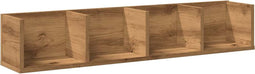 vidaXL - CD-wandschap - 100x18x18 - cm - bewerkt - hout - artisanaal - eikenkleurig