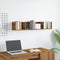vidaXL - CD-wandschap - 100x18x18 - cm - bewerkt - hout - artisanaal - eikenkleurig