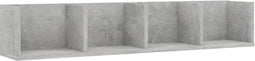 vidaXL - Cd-wandschap - 100x18x18 - cm - bewerkt - hout - betongrijs