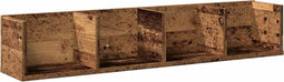 vidaXL - Cd-wandschap - 100x18x18 - cm - bewerkt - hout - oud - houtkleurig