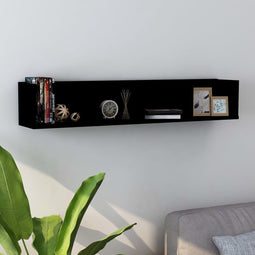 vidaXL - Cd-wandschap - 100x18x18 - cm - spaanplaat - zwart