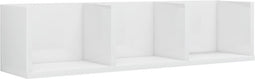 vidaXL - Cd-wandschap - 75x18x18 - cm - bewerkt - hout - hoogglans - wit