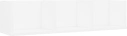 vidaXL - Cd-wandschap - 75x18x18 - cm - bewerkt - hout - wit