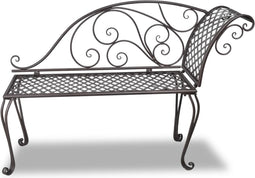 vidaXL - Chaise - longue - 128 - cm - staal - antiekbruin