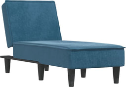 vidaXL - Chaise - longue - fluweel - blauw