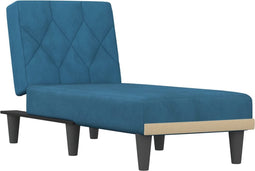 vidaXL - Chaise - longue - fluweel - blauw
