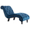 vidaXL - Chaise - longue - fluweel - blauw