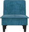 vidaXL - Chaise - longue - fluweel - blauw