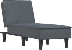 vidaXL - Chaise - longue - fluweel - donkergrijs