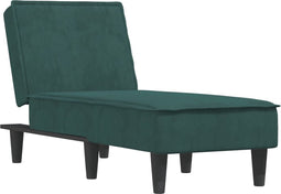 vidaXL - Chaise - longue - fluweel - donkergroen