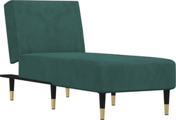 vidaXL - Chaise - longue - fluweel - donkergroen