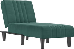 vidaXL - Chaise - longue - fluweel - donkergroen