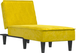 vidaXL - Chaise - longue - fluweel - geel