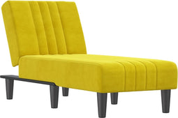 vidaXL - Chaise - longue - fluweel - geel