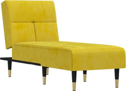 vidaXL - Chaise - longue - fluweel - geel