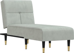 vidaXL - Chaise - longue - fluweel - lichtgrijs