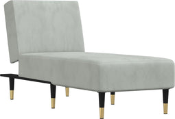 vidaXL - Chaise - longue - fluweel - lichtgrijs