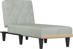 vidaXL - Chaise - longue - fluweel - lichtgrijs