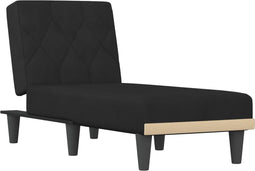 vidaXL - Chaise - longue - fluweel - zwart