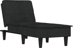 vidaXL - Chaise - longue - fluweel - zwart