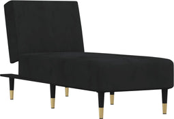 vidaXL - Chaise - longue - fluweel - zwart