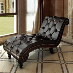 vidaXL - Chaise - longue - kunstleer - bruin