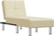 vidaXL - Chaise - longue - kunstleer - crèmekleurig