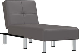 vidaXL - Chaise - longue - kunstleer - grijs