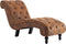 vidaXL - Chaise - longue - kunstsuède - bruin