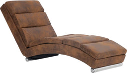 vidaXL - Chaise - longue - kunstsuède - bruin