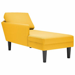 vidaXL - Chaise - longue - met - kussen - corduroy - stof - lichtgeel