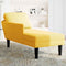 vidaXL - Chaise - longue - met - kussen - corduroy - stof - lichtgeel