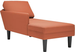vidaXL - Chaise - longue - met - kussen - corduroy - stof - rood - oranje