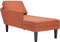vidaXL - Chaise - longue - met - kussen - corduroy - stof - rood - oranje