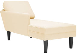 vidaXL - Chaise - longue - met - kussen - corduroy - stof - crèmekleurig