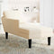 vidaXL - Chaise - longue - met - kussen - corduroy - stof - crèmekleurig