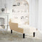 vidaXL - Chaise - longue - met - kussen - corduroy - stof - crèmekleurig