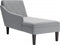 vidaXL - Chaise - longue - met - kussen - en - rechterarmleuning - stof - lichtgrijs