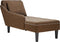 vidaXL - Chaise - longue - met - kussen - en - rechterarmleuning - kunstleer - bruin