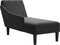 vidaXL - Chaise - longue - met - kussen - en - rechterarmleuning - stof - zwart