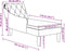 vidaXL - Chaise - longue - met - kussen - en - rechterarmleuning - stof - donkergrijs