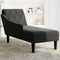 vidaXL - Chaise - longue - met - kussen - en - rechterarmleuning - stof - zwart