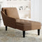 vidaXL - Chaise - longue - met - kussen - en - rechterarmleuning - kunstleer - bruin